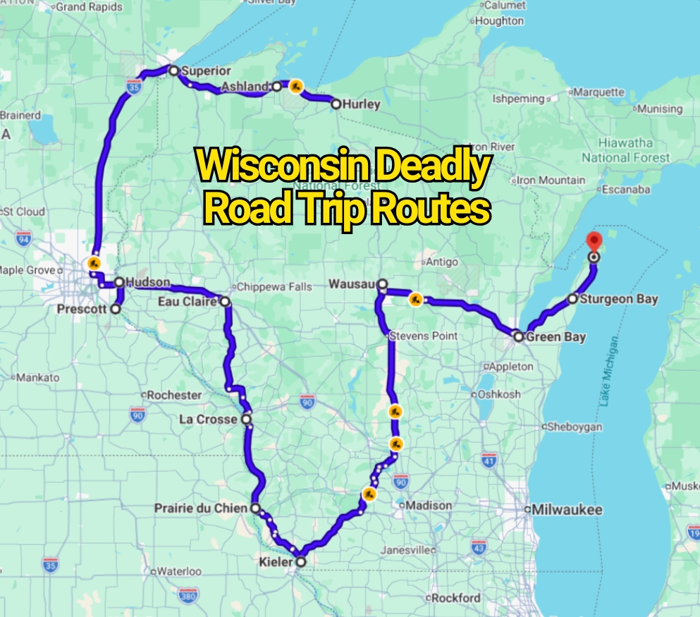 Wisconsin Deadly Road Trip Routes