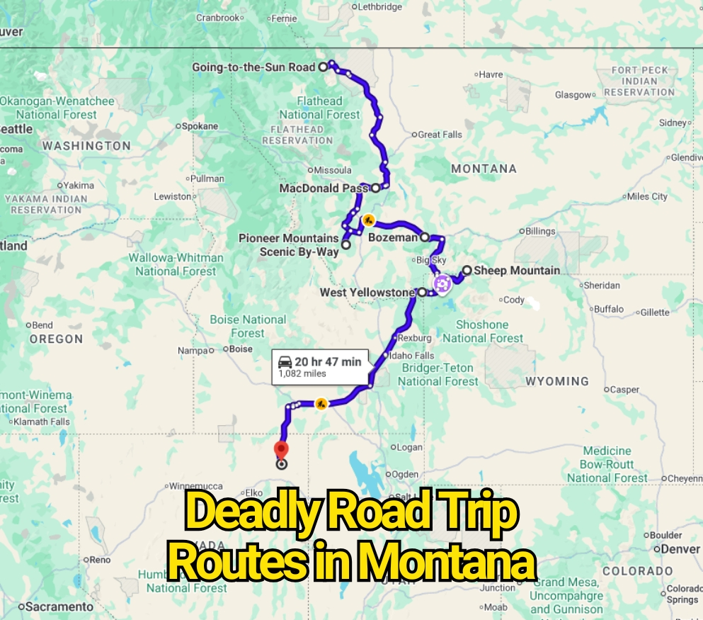 Deadly Road Trip Routes in Montana