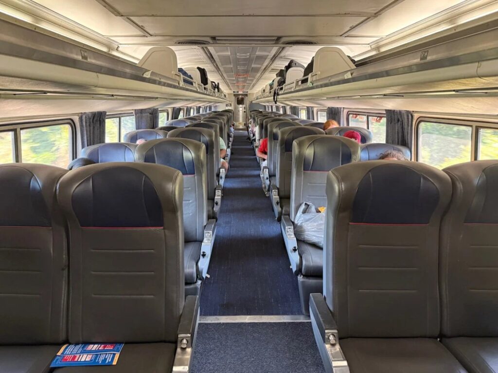 Amtrak Pennsylvania to Florida coach seat