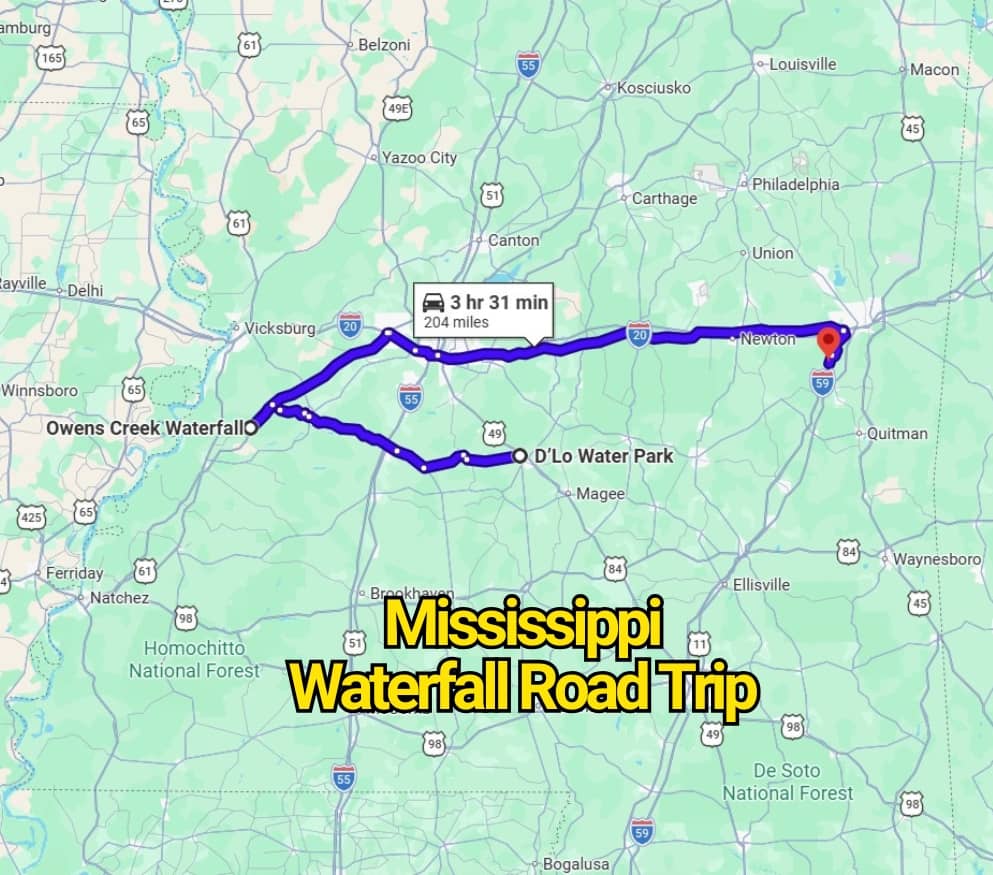 The Mississippi Waterfall Road Trip Map That’ll Change the Way You See the State