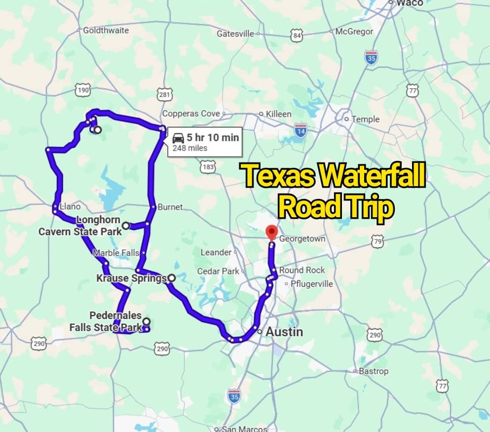 The Texas Waterfall Road Trip Map That’ll Change the Way You See the State