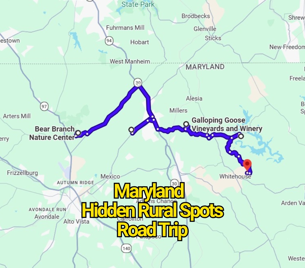 This Maryland Road Trip Map Reveals Hidden Rural Spots You’ve Never Heard Of