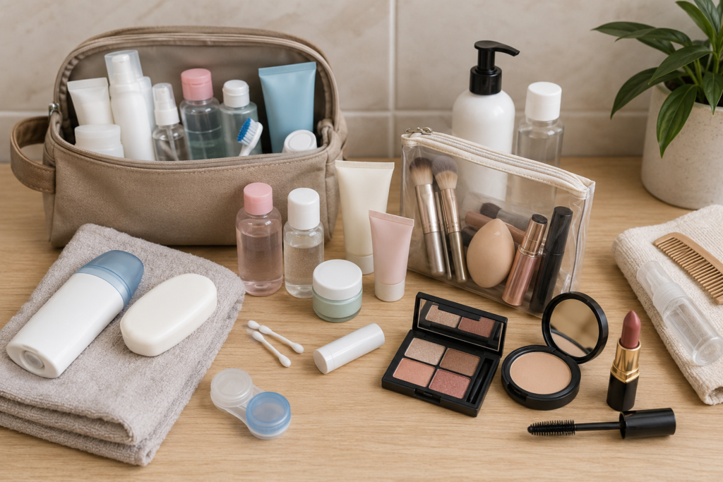 Travel Toiletries and Makeup Essentials