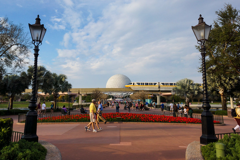 Walt Disney World Monorail Ride Above the Resort Area